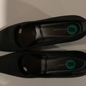 Woman’s shoes black fabric with a touch of bling size 8